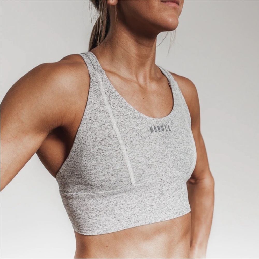 NOBULL Sports Bra White/Gray Heather, XS